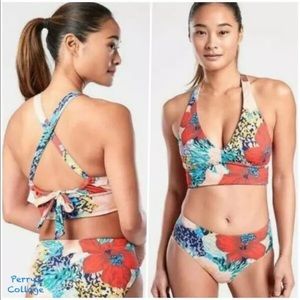 Athleta Longline Plunge Printed Bikini Top A-C